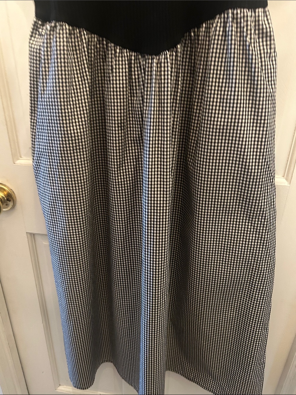 a new day NWT Women’s Black Tank Top with Black-and-White Gingham Midi Dress - Picture 4 of 8